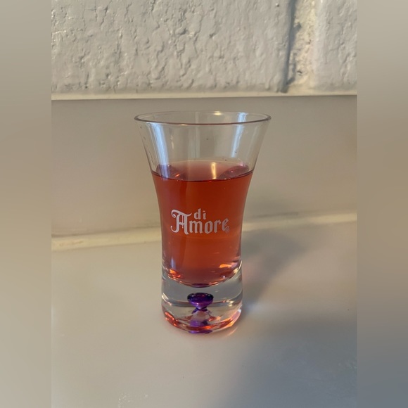 5/$25 Di Amore shot shot glass with purple glass bubble bottom - Picture 1 of 6
